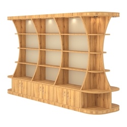 Островной высокий стеллаж ГАРАНТ №4, Дуб Золотистый и Крем Вайс