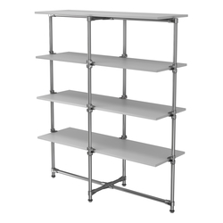 Хромированный стенд Прогресс №1-4 (с полками ДСП 16мм), Серый