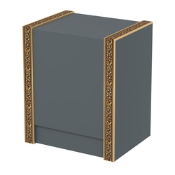 Недорогой прилавок полностью глухой с декоративными молдингами №ПДМ-5-600, Темно-Серый