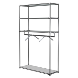 Хромированное вешало БАШНЯ №7-1 с полками Стекло 6мм (прозрачное), Серый