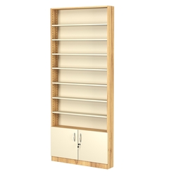 Стеллаж из ДСП с 7-ю полками 150x900 мм серии LEVEL-7 №9 (З/C - ДВП), Дуб Золотистый и Крем Вайс