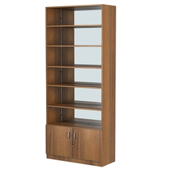 Стеллаж из ДСП с 5-ю полками 350x900 мм серии LEVEL-5 №13-2 (З/C - ЗЕРКАЛО), Орех