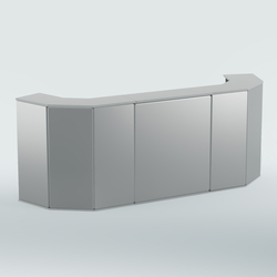 Ресепшен БАРОН №6 (ровная поверхность), Серый + Экокожа серебристая