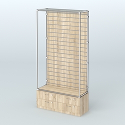 Торговая система ХРОМ (задняя стенка - Экономпанель) №5 с тумбой Т-14, Дуб Сонома