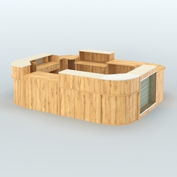 Островной павильон Чай и Кофе с собой №4, Дуб Золотистый и Крем Вайс