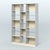 Стеллаж из ДСП серии ЛОФТ №14-3 с полками стекло 5 мм Серый + Крем Вайс