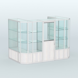 Павильон из профиля пристенный №6б (4,05 кв. м), Ясень Анкор светлый