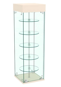 Витрина РОТАЦИЯ настольная с вращающимися полками №23-5 (прозрачная), Дуб сонома