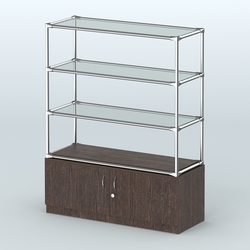 Островная торговая система ХРОМ 1200 мм с тумбами №5, Дуб Венге