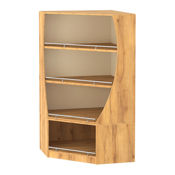 Стеллаж Гарант угловой низкий №2-О с ограничителями, Дуб Золотистый и Крем Вайс