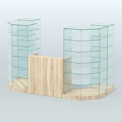 Торговый стеклянный павильон Абсолют №8 (открытый) (3 кв.м), Дуб сонома