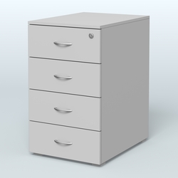 Тумба приставная для компактных столов 4 ящика с замком Тарли, Серый