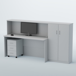 Ресепшен с выдвижной тумбой ВЕГА №5, Белый