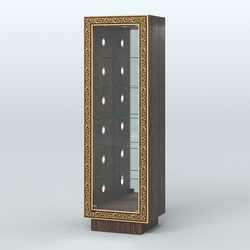 Низкая пристенная витрина с декором НБА-503С, Дуб Венге