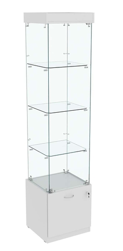 Витрина Кристалл №2 стаканчик (задняя стенка - стекло), Серый