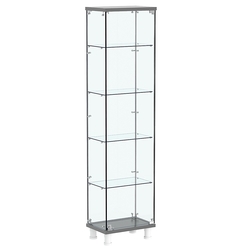 Витрина РОНДО №1-1 на ножках (задняя стенка стекло), Антрацит