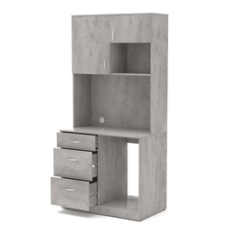 Офисная мини-кухня ПРАКТИК №6, Бетон Чикаго светло-серый F186 ST9