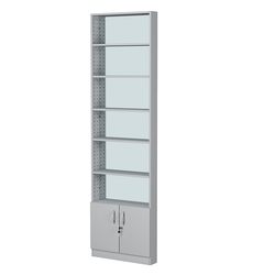 Стеллаж из ДСП с 5-ю полками 100x600 мм серии LEVEL-5 №1-2 (З/C - ЗЕРКАЛО), Серый