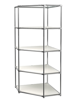 Угловой стеллаж Хром №3 с полками ДСП 16 мм, Белый