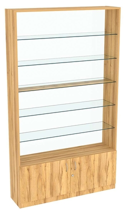 Витрина СЭСП-О №1-1-300 (З/C - Стекло) со стеклянными полками, Дуб Золотистый