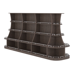 Островной низкий стеллаж ГАРАНТ №4-О с ограничителями, Дуб Венге