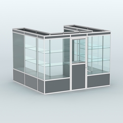 Павильон из профиля пристенный №5б (6,75 кв. м), Темно-Серый