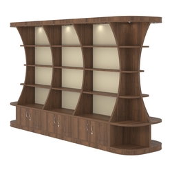 Островной высокий стеллаж ГАРАНТ №4, Орех + Крем Вайс