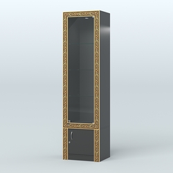 Витрина из ДСП с декором №ВБА-2, Черный