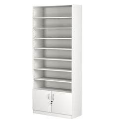 Стеллаж из ДСП с 8-ю полками 400x900 мм серии LEVEL-8 №14 (З/C - ДВП), Белый