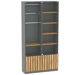 Витрина серии "Смок" №5, Дуб Золотистый и Темно-Серый