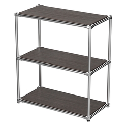 Хромированный стеллаж СТИЛЬ №3а-3 с прочными полками, Дуб Венге