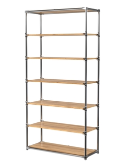 Пристенный торговый стеллаж ЛАЙТ с широкими полками ДСП №3, Дуб Золотистый