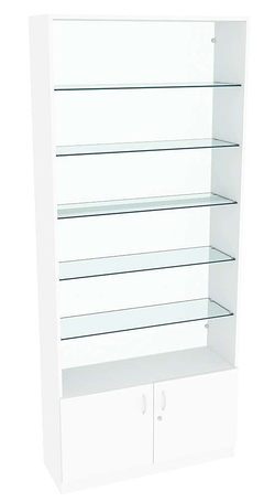 Витрина СЭСП-О №1-300 (З/C - Стекло) со стеклянными полками, Белый