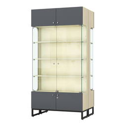 Витрина Монти №5 двусторонняя, Крем Вайс и Темно Серый U2236-U2601