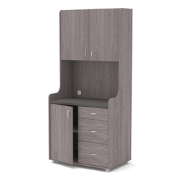 Офисная мини-кухня ЭЛЕГИЯ №3А, Ясень Анкор темный