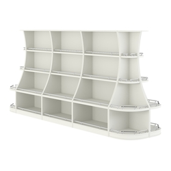 Островной низкий стеллаж ГАРАНТ №4-О с ограничителями, Белый