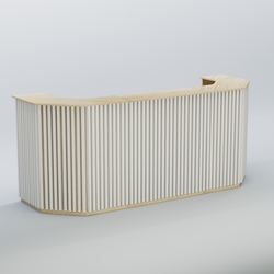 Ресепшен со скошенными углами серии ВЕРТИКАЛЬ №6, Дуб Сонома + Белый