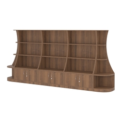 Пристенный низкий стеллаж ГАРАНТ №3, Орех