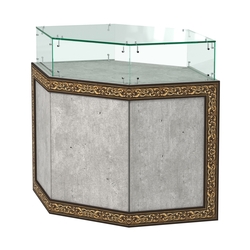 Стеклянный шестигранный прилавок с декором №СПБА-16, Метрополитан Грей