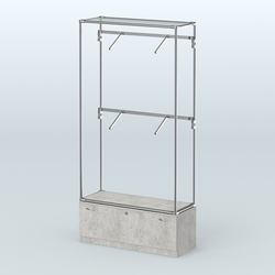 Торговая система ХРОМ без ДСП 1200 мм №3-1 с тумбой Т-11 и поручнями, Метрополитан Грей