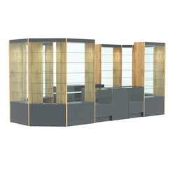 Павильон №13 из ДСП, Темно-серый и Дуб Золотистый