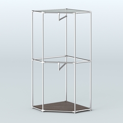 Угловой стеллаж Хром №6 с поручнями, Дуб Венге