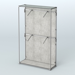 Торговая система ХРОМ (задняя стенка - ДСП) 1200 мм с поручнями №3, Метрополитан Грей