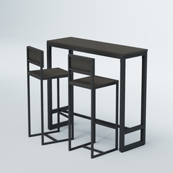 Комплект барный стол "Кофе-брейк" №8 и стулья, Черный