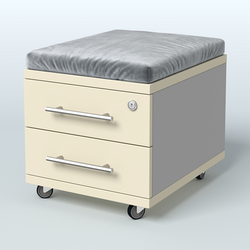 Тумба Лиани 2 ящика с подушкой, Серый + Крем Вайс