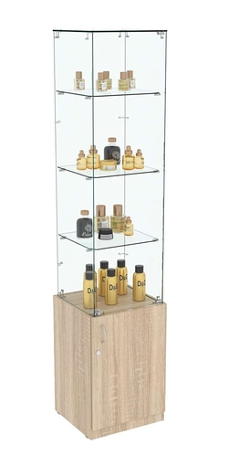 Высокая витрина ИСТРА №706 (задняя стенка - стекло), Дуб сонома