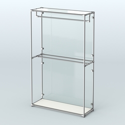 Торговая система ХРОМ (задняя стенка - стекло) 1200 мм с поручнями №1, Белый