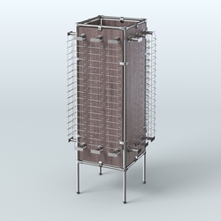 Напольная стойка Хром под очки №4-Д24 (открытого доступа), Ясень Анкор темный