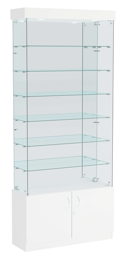 Витрина ИСТРА №132 прямоугольная (З/C - зеркало), без дверей, Белый