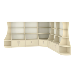 Угловой низкий стеллаж ГАРАНТ №3, Крем Вайс + Белый